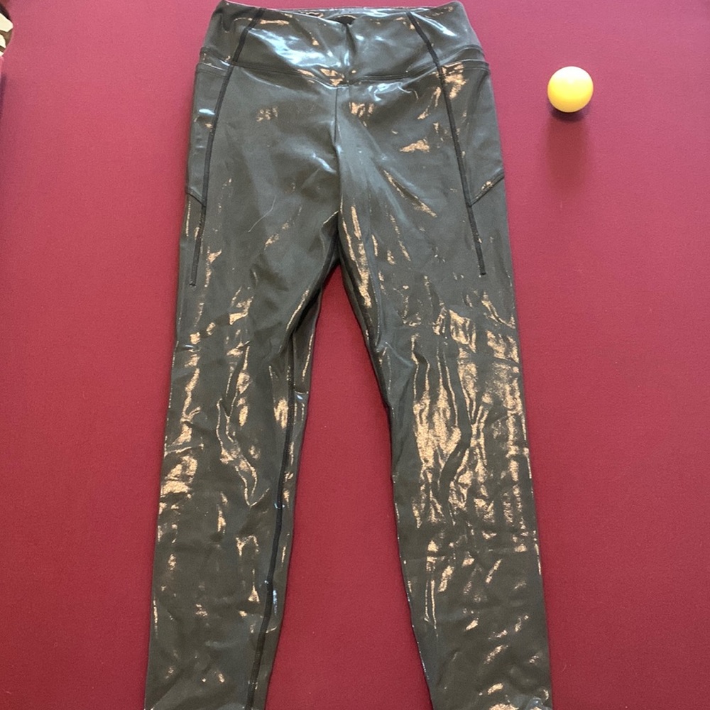 Pink metallic leggings